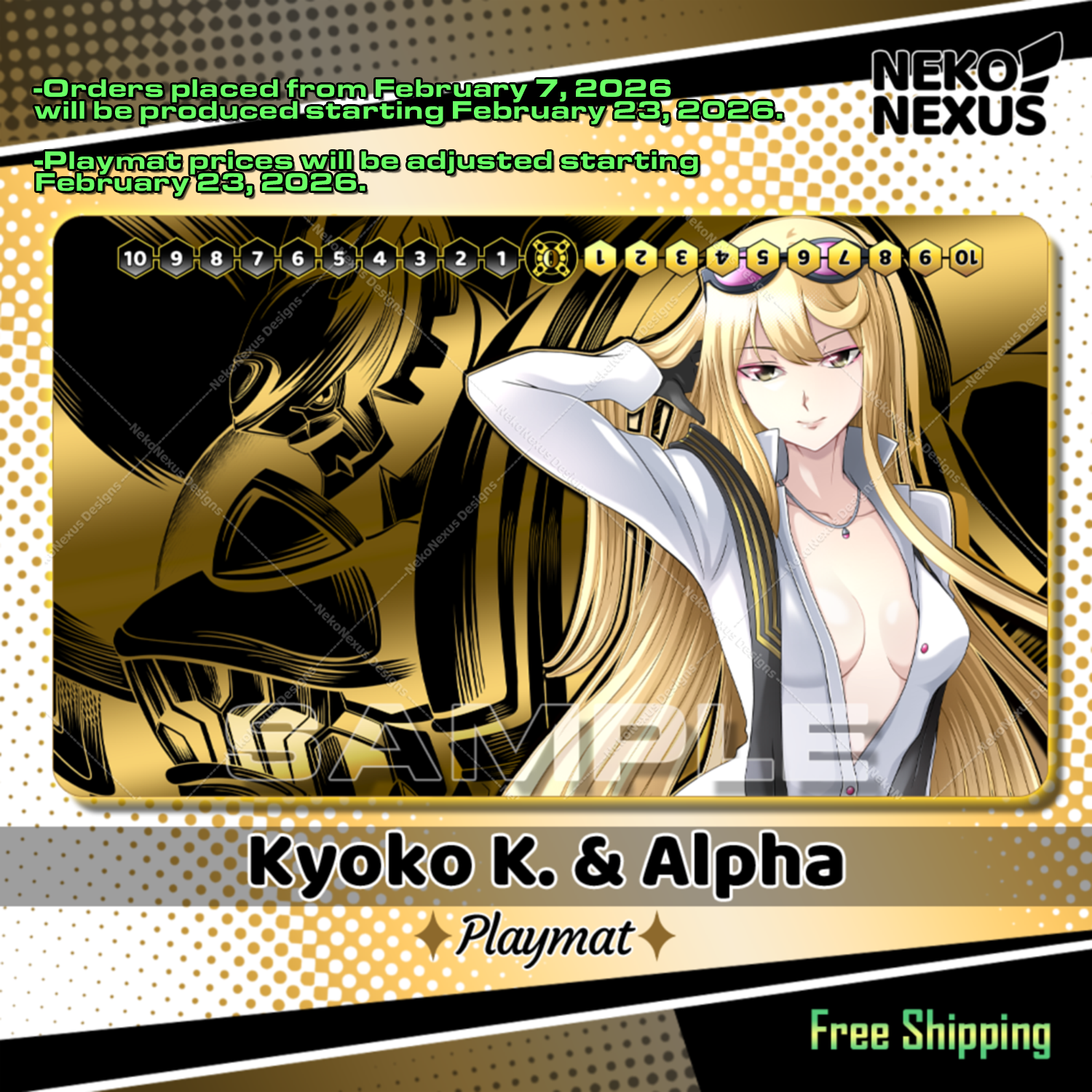 Playmat Kyoko & Alphamon - Digimon Card Game