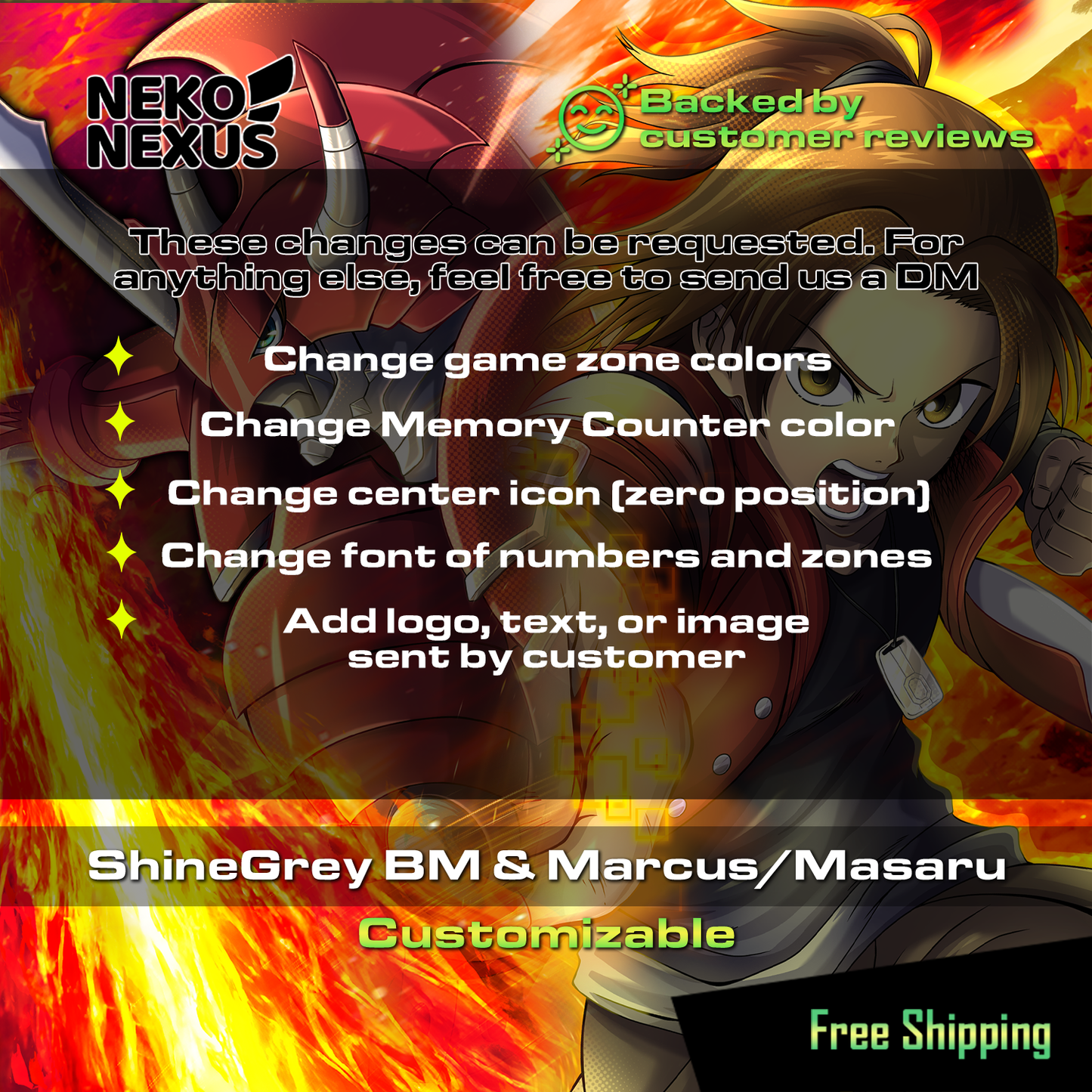 Playmat - Shinegrey Burst Mode and Marcus D. – DCG – 24" x 14" (600 x 350 x 2 mm)