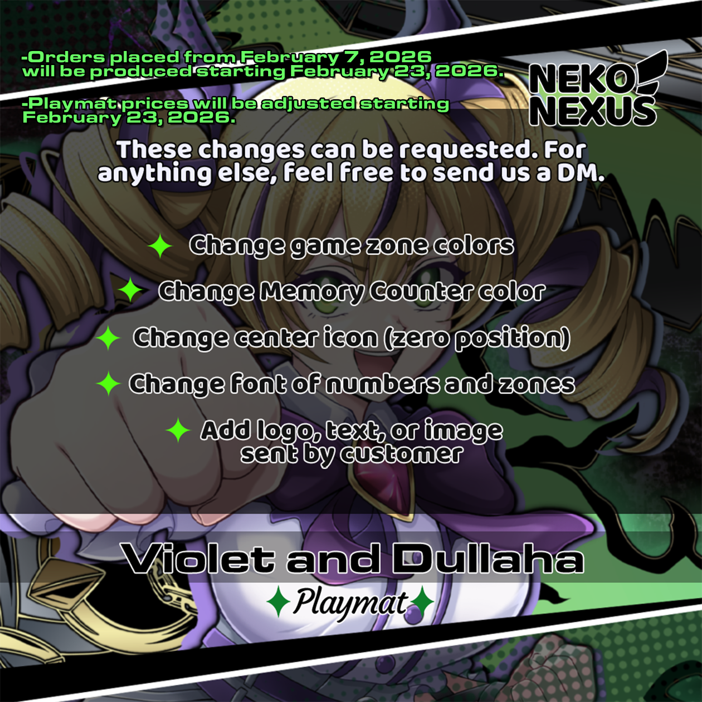 Playmat - Mousepad - Violet I. and Dullaha - DCG - 14"X24" approx / 35X60x0.2cm