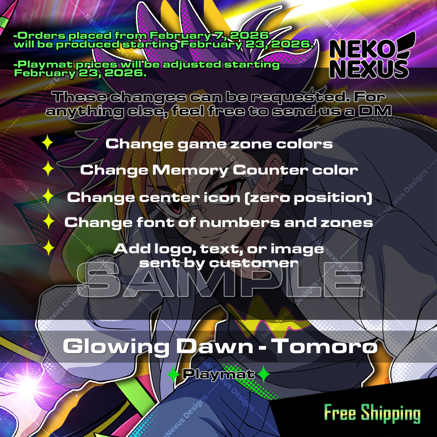 Playmat - Mousepad - Glowing Dawn Tomoro – DCG – 14"x24" approx/ 35x60x.02cm