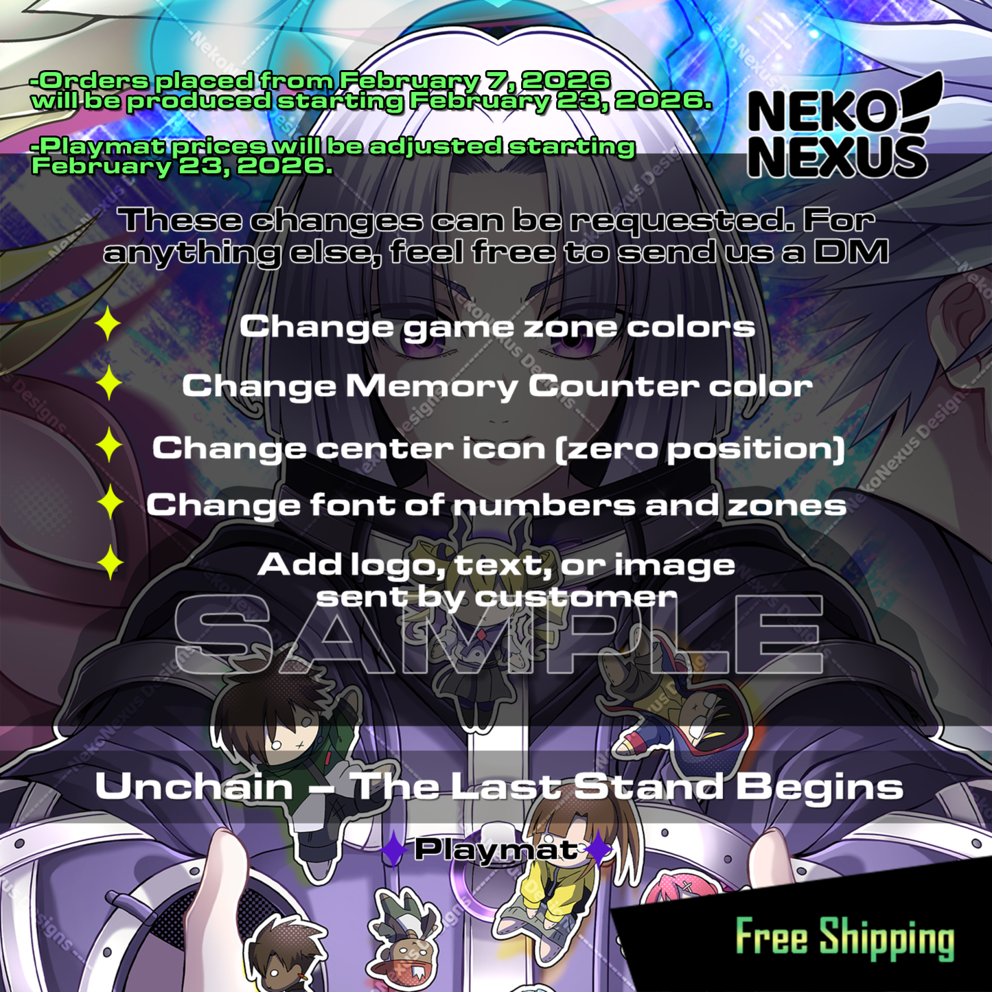 Playmat - Mousepad - Unchain - The Last Stand Begins – DCG – 14"x24" approx/ 35x60x.02cm