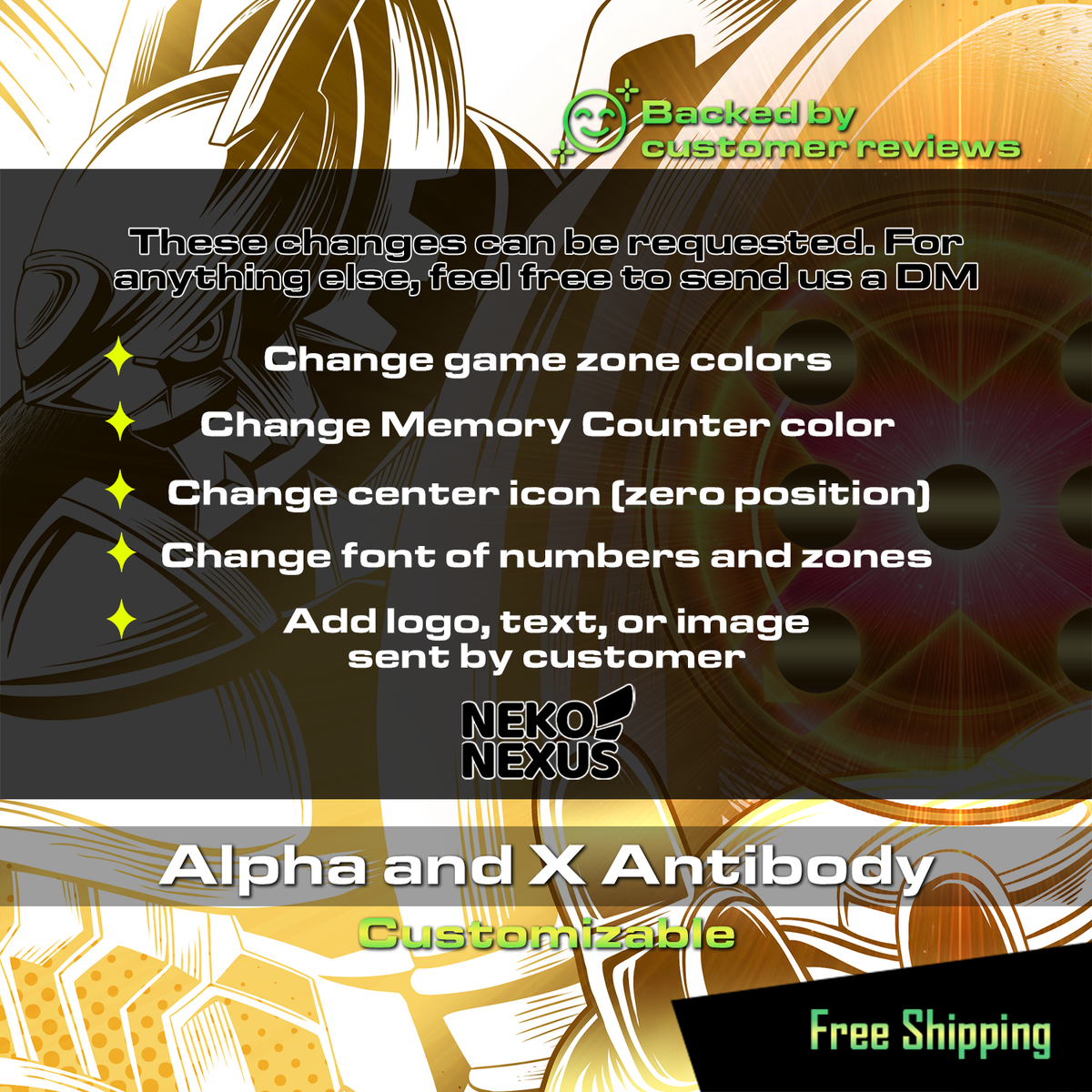 Playmat - Mousepad - Alpha and X Antibody - DCG – 24" x 14" (600 x 350 x 2 mm)