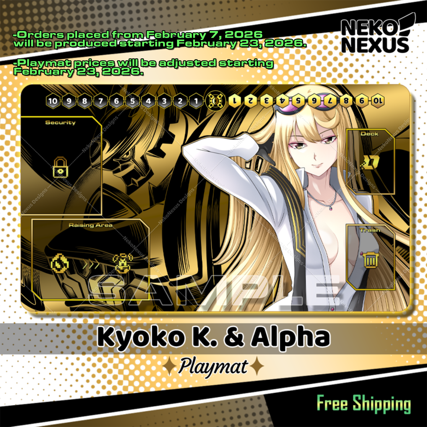 Playmat - Mousepad -  Kyoko & Alpha - DCG - 14"X24" / 35X60x0.2cm