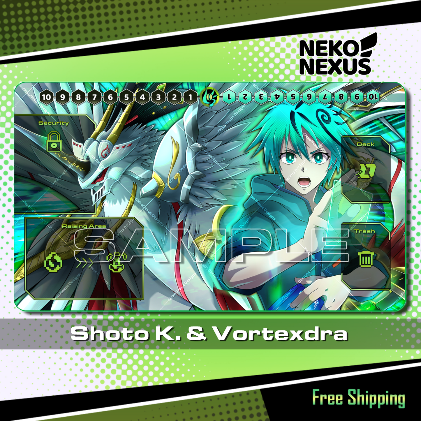 Playmat - Mousepad - Shoto K. & Vortexdra – DCG – 24" x 14" (600 x 350 x 2 mm)