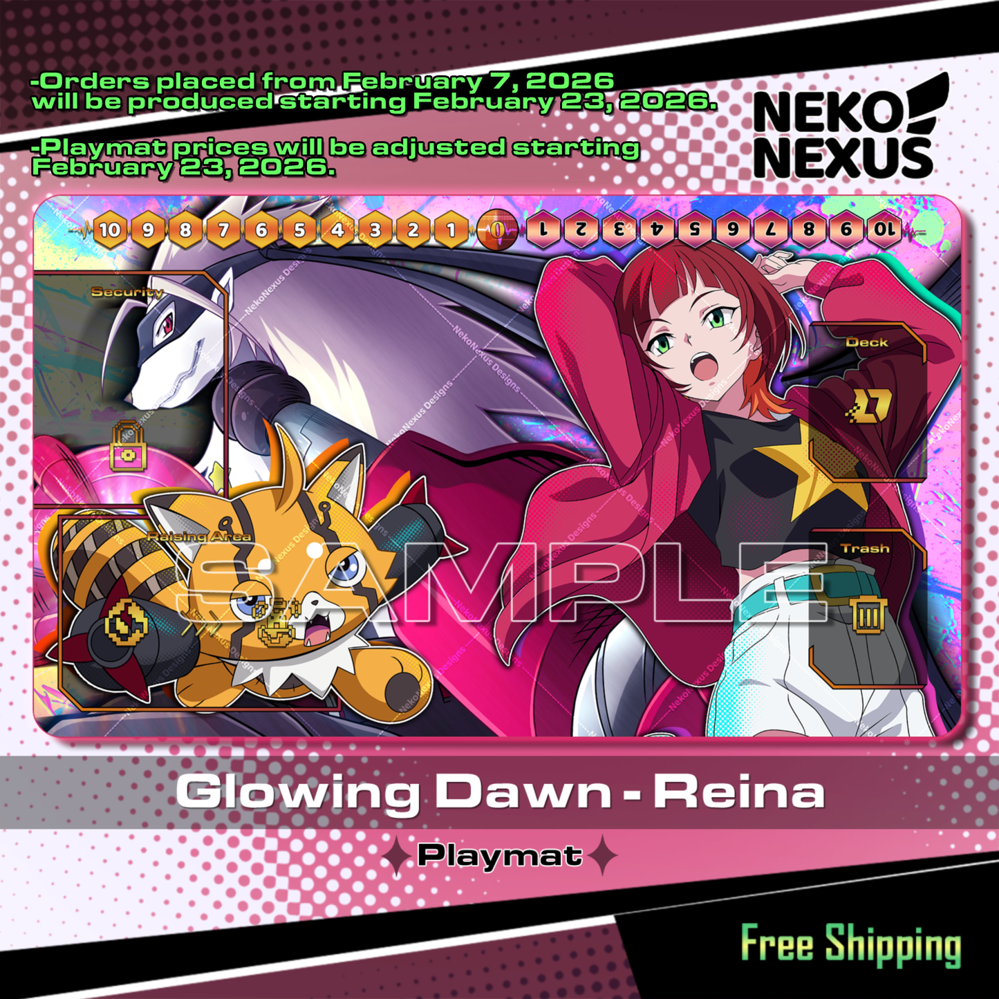 Playmat - Mousepad - Glowing Dawn Reina – DCG – 14"x24" approx/ 35x60x.02cm (Copia)
