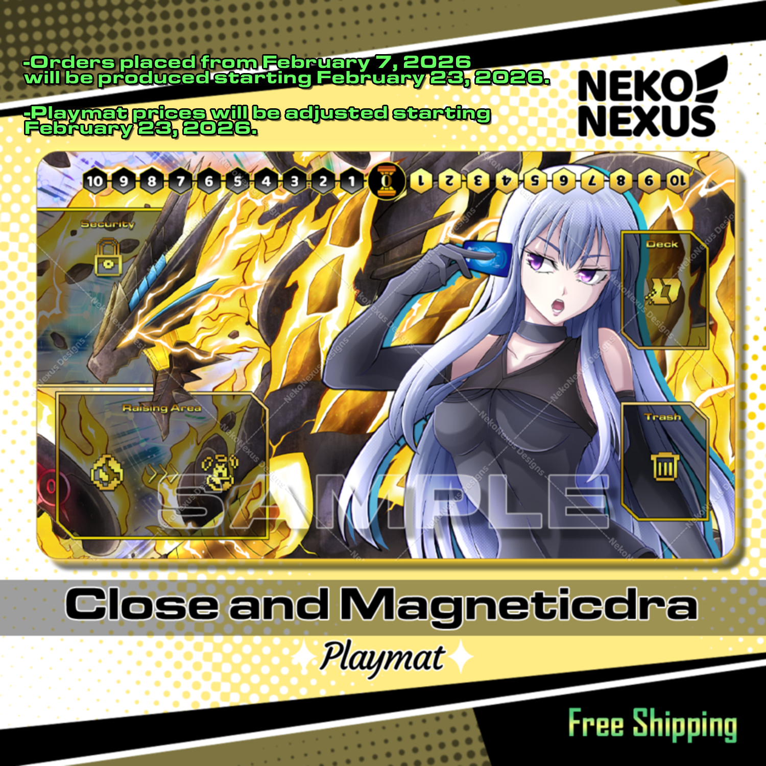 Playmat Close and Magneticdramon Digimon Card Game