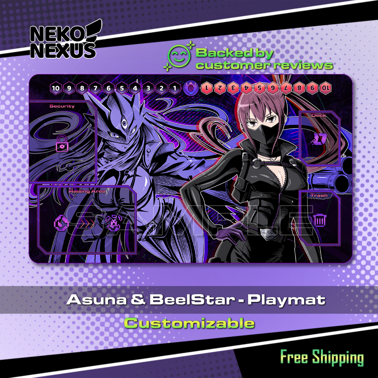 Playmat - Mousepad - Asuna and BeelStar – DCG – 24" x 14" (600 x 350 x 2 mm)