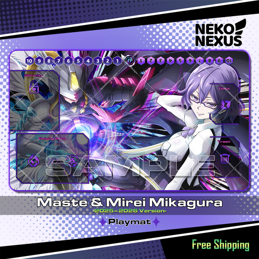Playmat/Mousepad Mastemon & Mirei M. – Digimon Card Game – (Redesigned 2025–2026) – 14"x24" / 35x60 cm