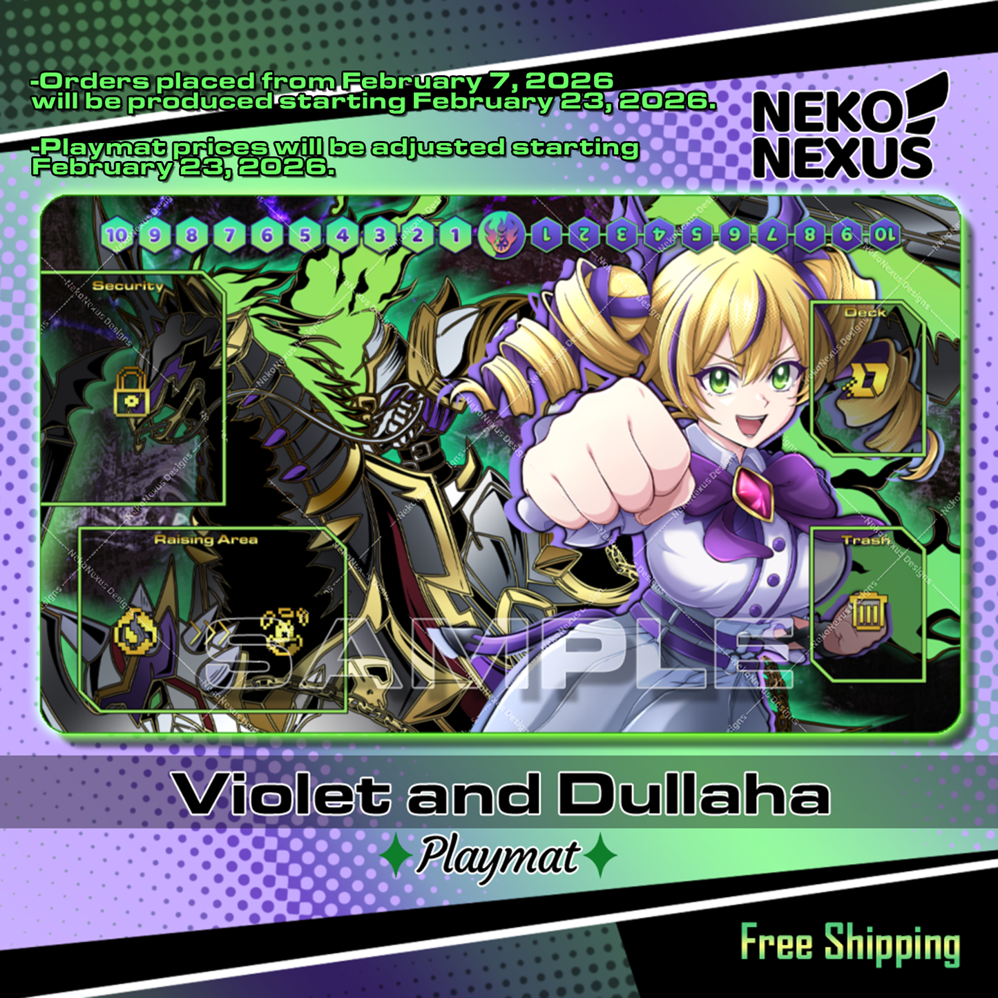 Playmat - Mousepad - Violet I. and Dullaha - DCG - 14"X24" approx / 35X60x0.2cm