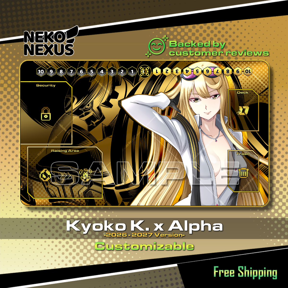 Playmat - Mousepad -  Kyoko K. & Alpha (2026 -2027) version - DCG – 24" x 14" (600 x 350 x 2 mm)