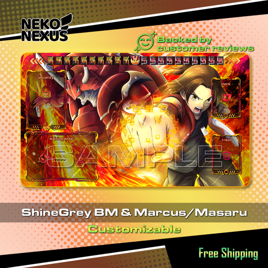 Playmat - Shinegrey Burst Mode and Marcus D. – DCG – 24" x 14" (600 x 350 x 2 mm)