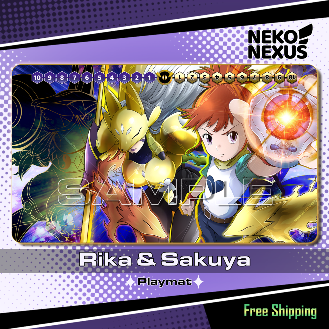 Playmat/Mousepad Rika & Sakuya – DCG – 14"x24" approx/ 35x60x.02 cm