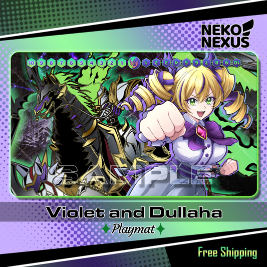 Playmat/Mousepad Violet Inboots and Dullahamon - Digimon Card Game - 14"X24" approx / 35X60x0.2cm