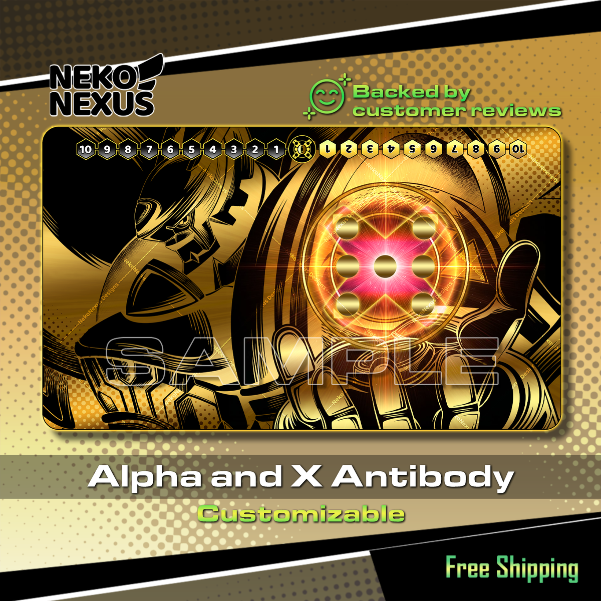 Playmat - Mousepad -  Alpha and X Antibody - DCG – 24" x 14" (600 x 350 x 2 mm)
