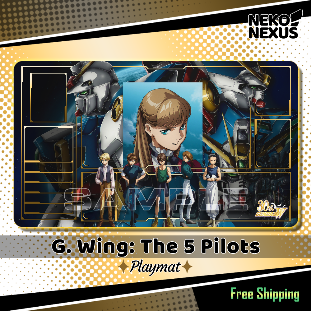 Playmat - G. Wing: The 5 Pilots - GCG - 14"X24" / 35X60x0.2cm