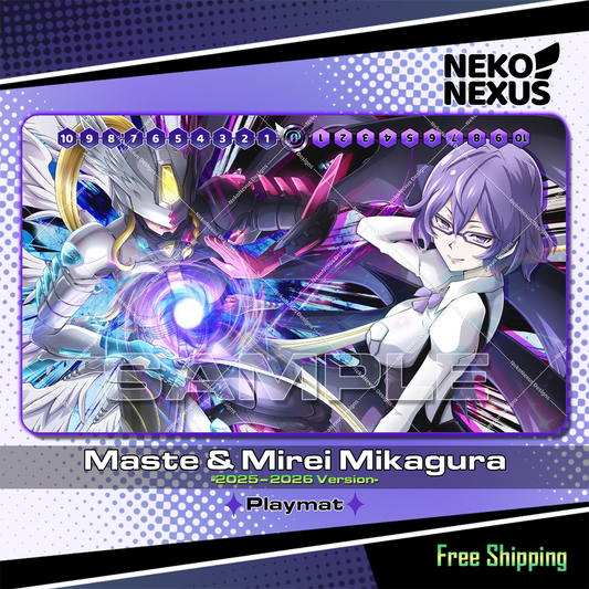 Playmat/Mousepad Mastemon & Mirei M. – Digimon Card Game – (Redesigned 2025–2026) – 14"x24" / 35x60 cm