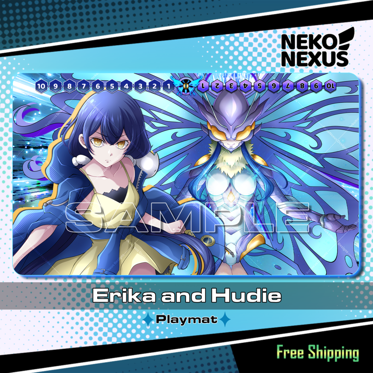 Playmat/Mousepad Erika M. & Hudie – DCG – 14"x24" approx/ 35x60x.02 cm