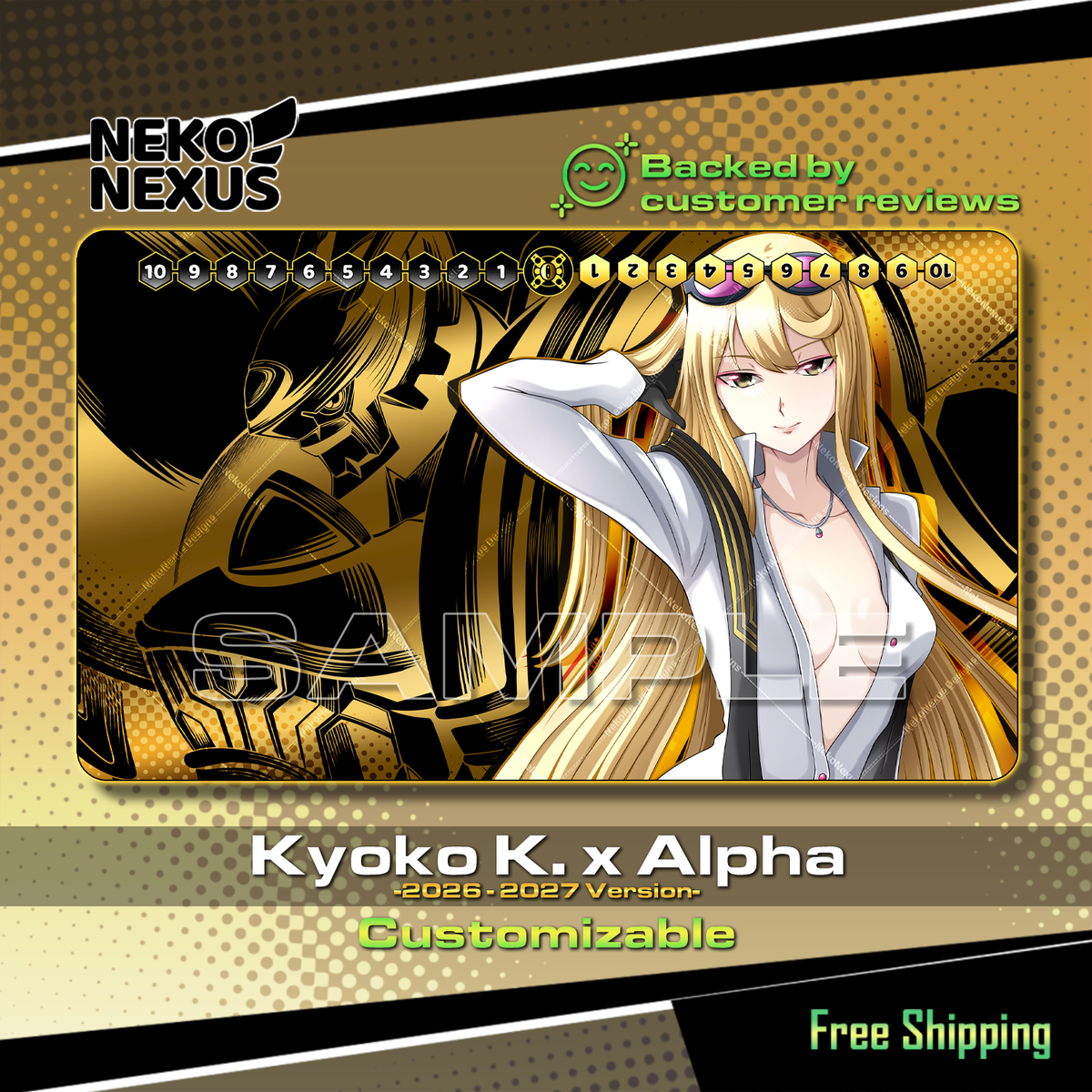 Playmat - Mousepad -  Kyoko K. & Alpha (2026 -2027) version - DCG – 24" x 14" (600 x 350 x 2 mm)