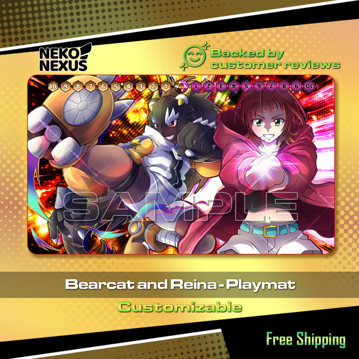 Playmat - Bearcat and Reina – DCG – 24" x 14" (600 x 350 x 2 mm)