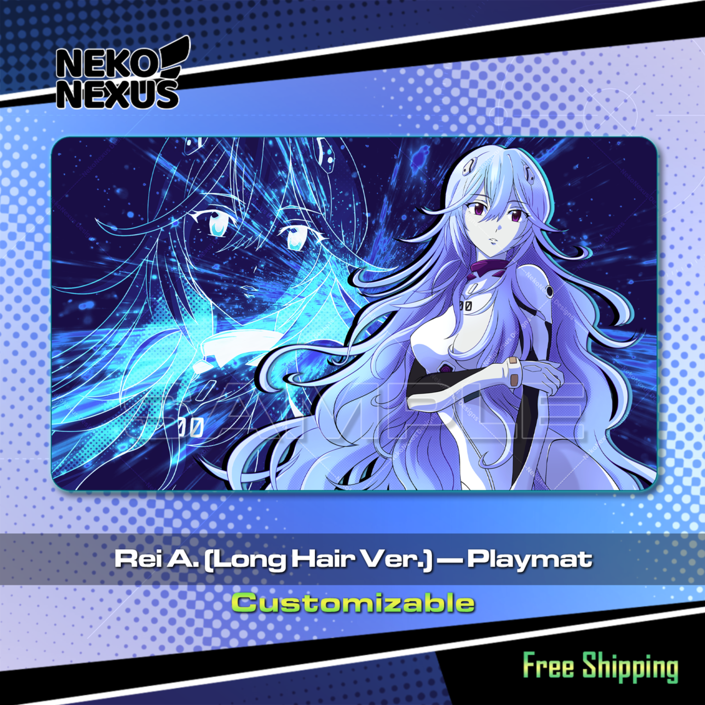 Playmat - Rei A. (Long Hair Ver.) – Union Arena – 24" x 14" (600 x 350 x 2 mm)
