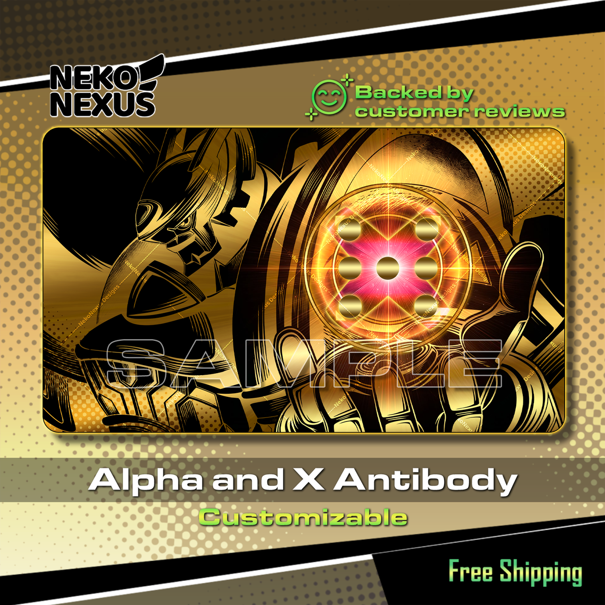 Playmat - Mousepad -  Alpha and X Antibody - DCG – 24" x 14" (600 x 350 x 2 mm)