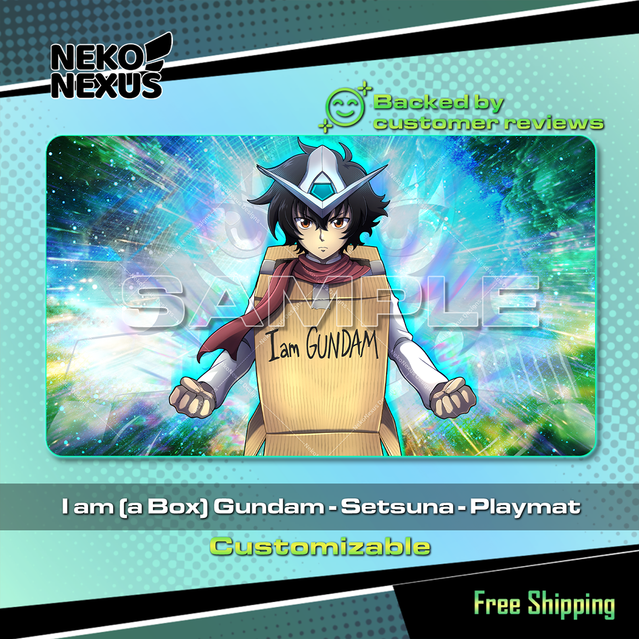 Playmat - Setsuna F. Seiei - I am G. – GCG – 24" x 14" (600 x 350 x 2 mm)