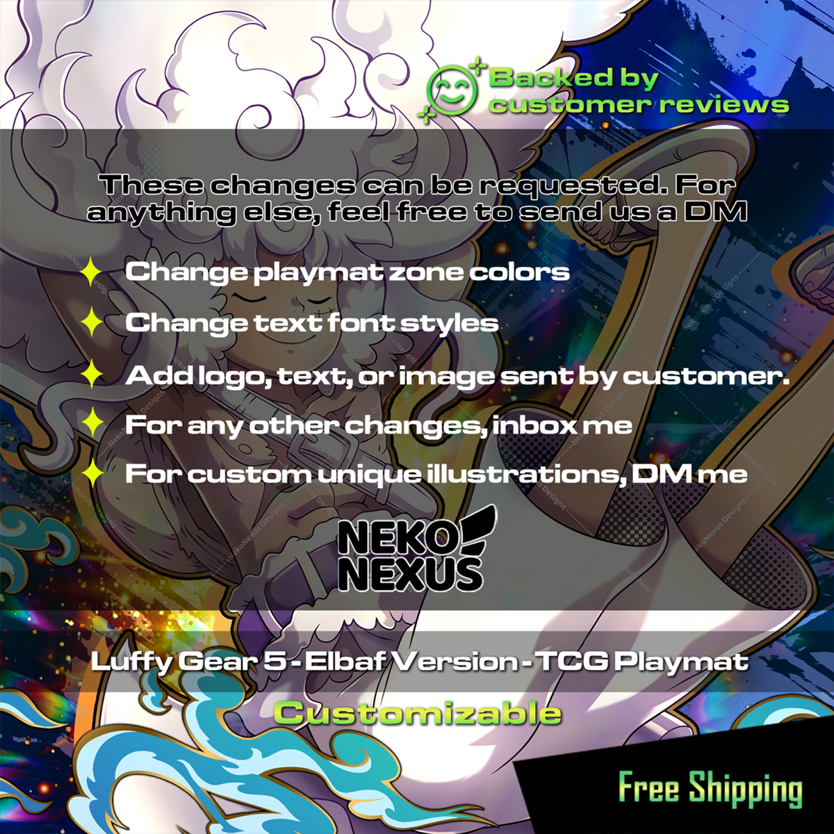 Gear 5 - Elbaf Version - TCG Playmat - 24" x 14" (600 x 350 x 2 mm)