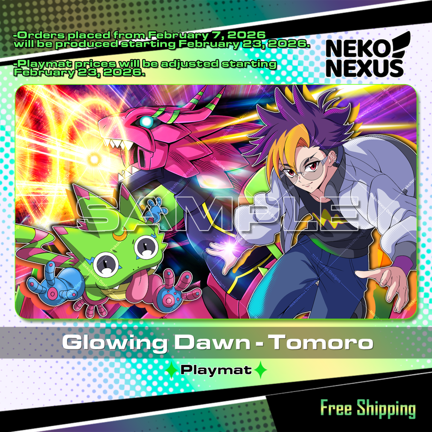 Playmat - Mousepad - Glowing Dawn Tomoro – DCG – 14"x24" approx/ 35x60x.02cm