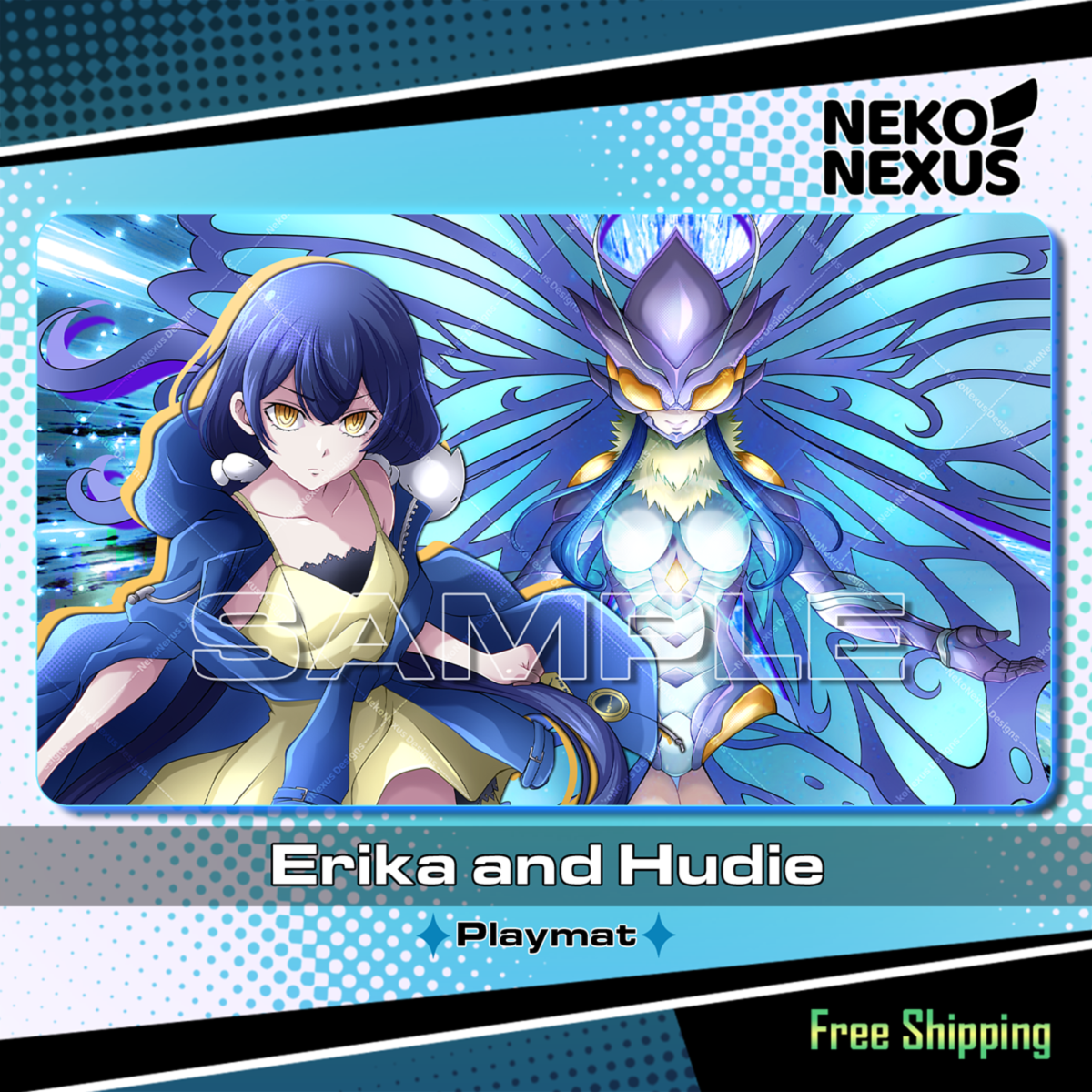 Playmat/Mousepad Erika M. & Hudie – DCG – 14"x24" approx/ 35x60x.02 cm