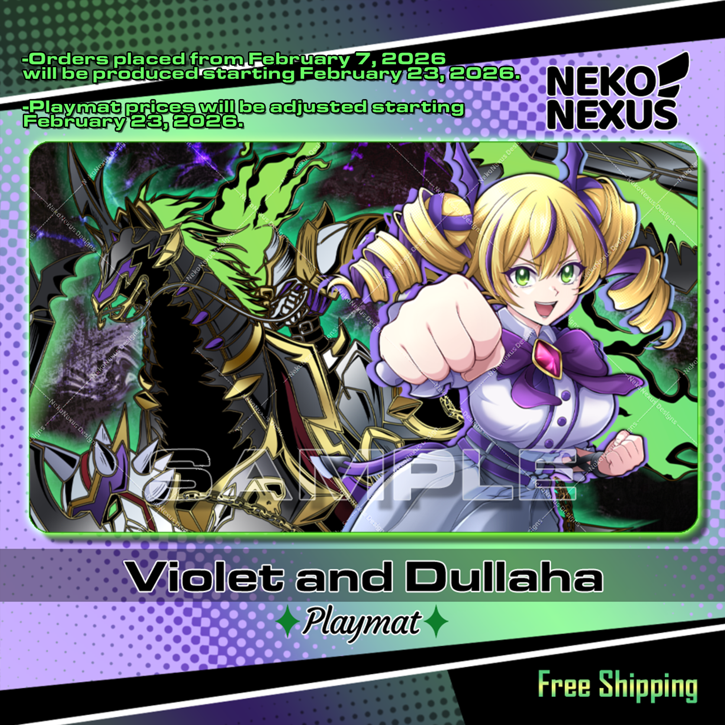 Playmat - Mousepad - Violet I. and Dullaha - DCG - 14"X24" approx / 35X60x0.2cm