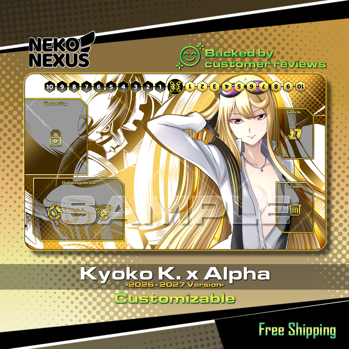 Playmat - Mousepad -  Kyoko K. & Alpha (2026 -2027) version - DCG – 24" x 14" (600 x 350 x 2 mm)