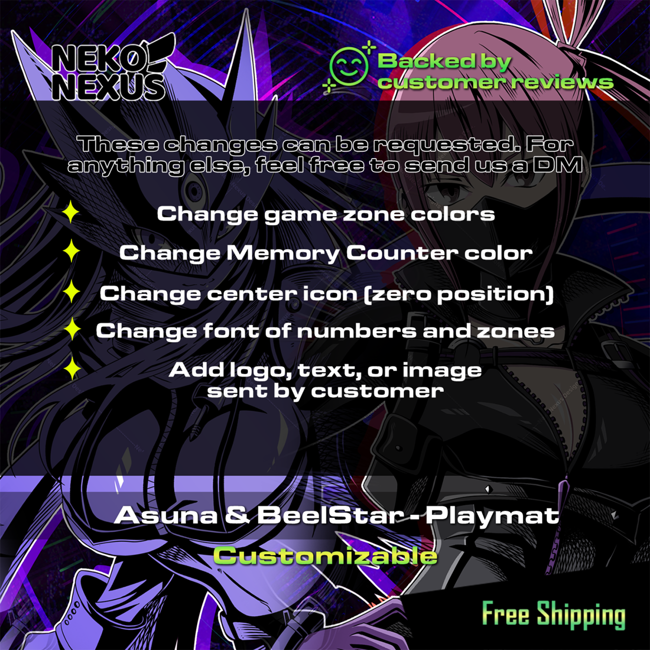 Playmat - Mousepad - Asuna and BeelStar – DCG – 24" x 14" (600 x 350 x 2 mm)