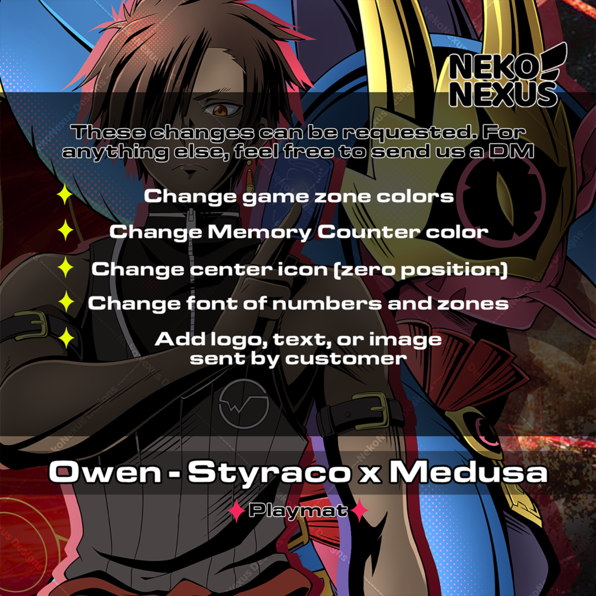Playmat/Mousepad Owen - Styraco x Medusa – DCG – 14"x24" approx/ 35x60x.02 cm