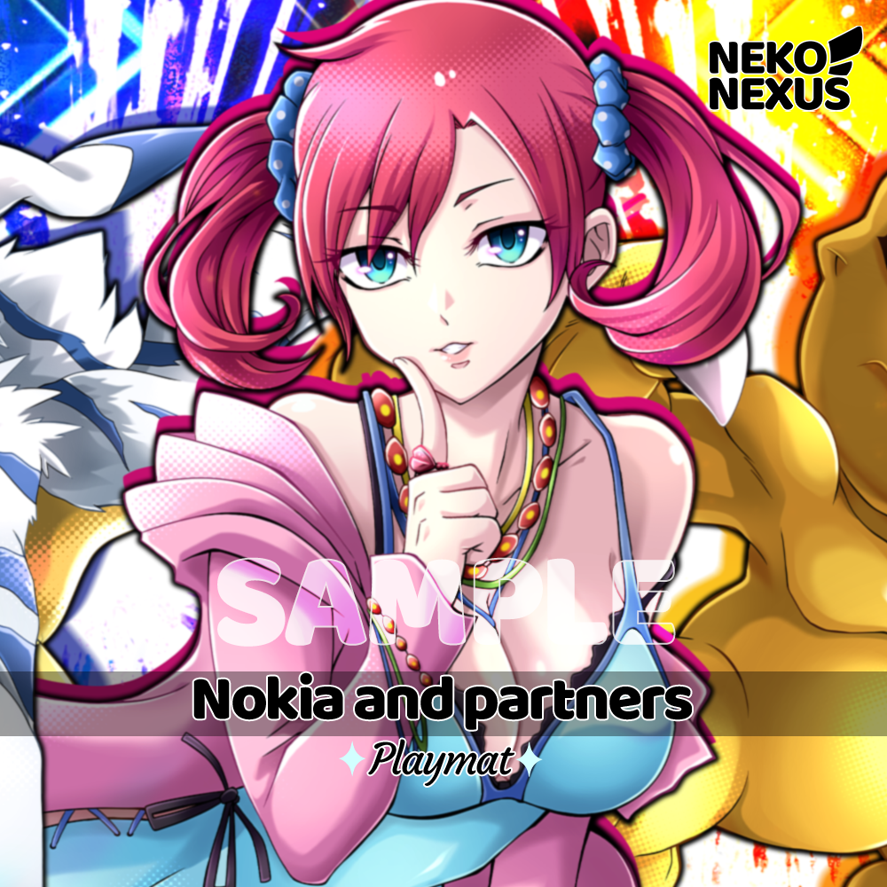 Playmat - Nokia Shiramine and Partners - Digimon Card Game - 14"X24" / 35X60x0.2cm NekoNexusDesigns Playmat - Nokia Shiramine and Partners - Digimon Card Game - 14"X24" / 35X60x0.2cm NekoNexusDesigns