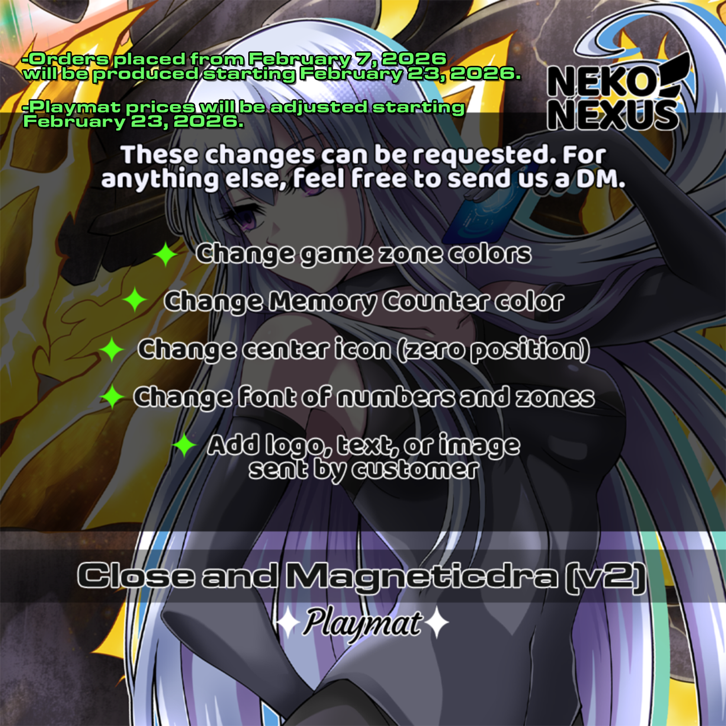 Playmat - Mousepad - Close and Magneticdra (version 2)- 14"X24" / 35X60