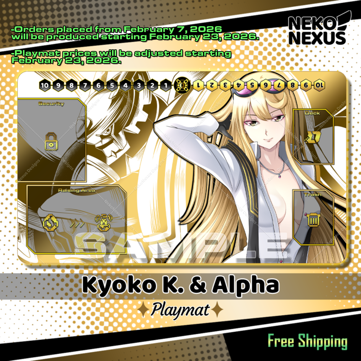 Playmat - Mousepad -  Kyoko & Alpha - DCG - 14"X24" / 35X60x0.2cm