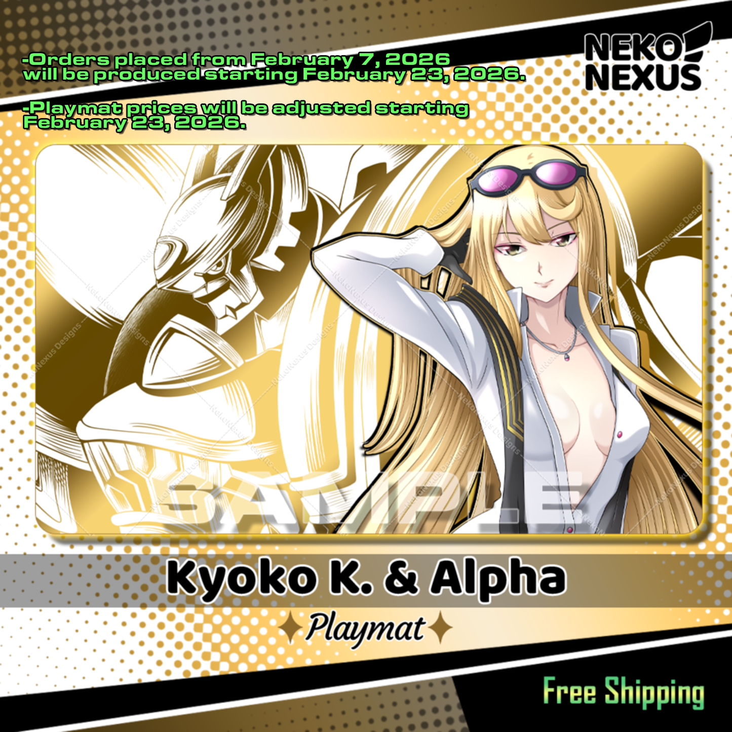 Playmat - Mousepad -  Kyoko & Alpha - DCG - 14"X24" / 35X60x0.2cm