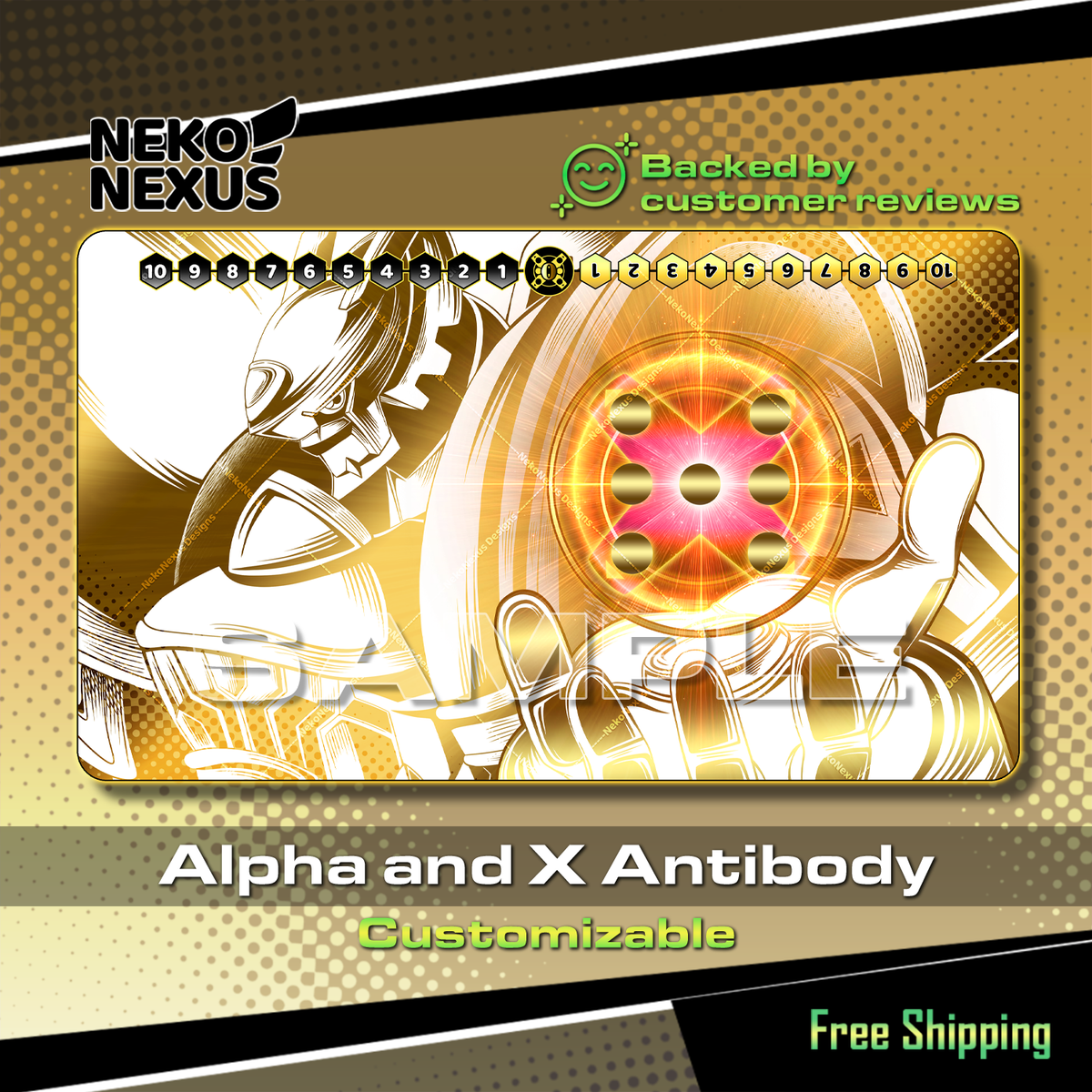 Playmat - Mousepad -  Alpha and X Antibody - DCG – 24" x 14" (600 x 350 x 2 mm)
