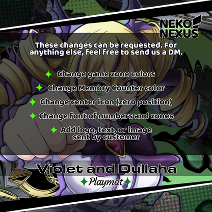 Playmat/Mousepad Violet Inboots and Dullahamon - Digimon Card Game - 14"X24" approx / 35X60x0.2cm