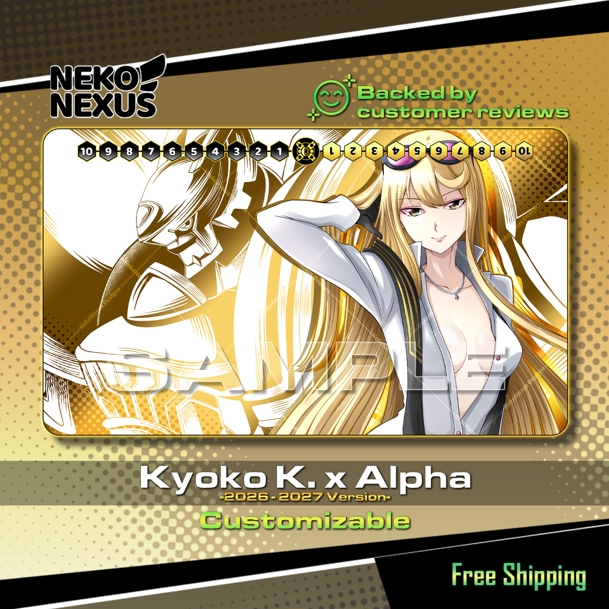 Playmat - Mousepad -  Kyoko K. & Alpha (2026 -2027) version - DCG – 24" x 14" (600 x 350 x 2 mm)