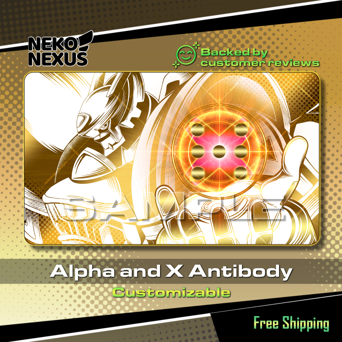 Playmat - Mousepad -  Alpha and X Antibody - DCG – 24" x 14" (600 x 350 x 2 mm)